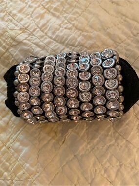 Stretch Crystal Bead Statement Bracelet - Silver Clear